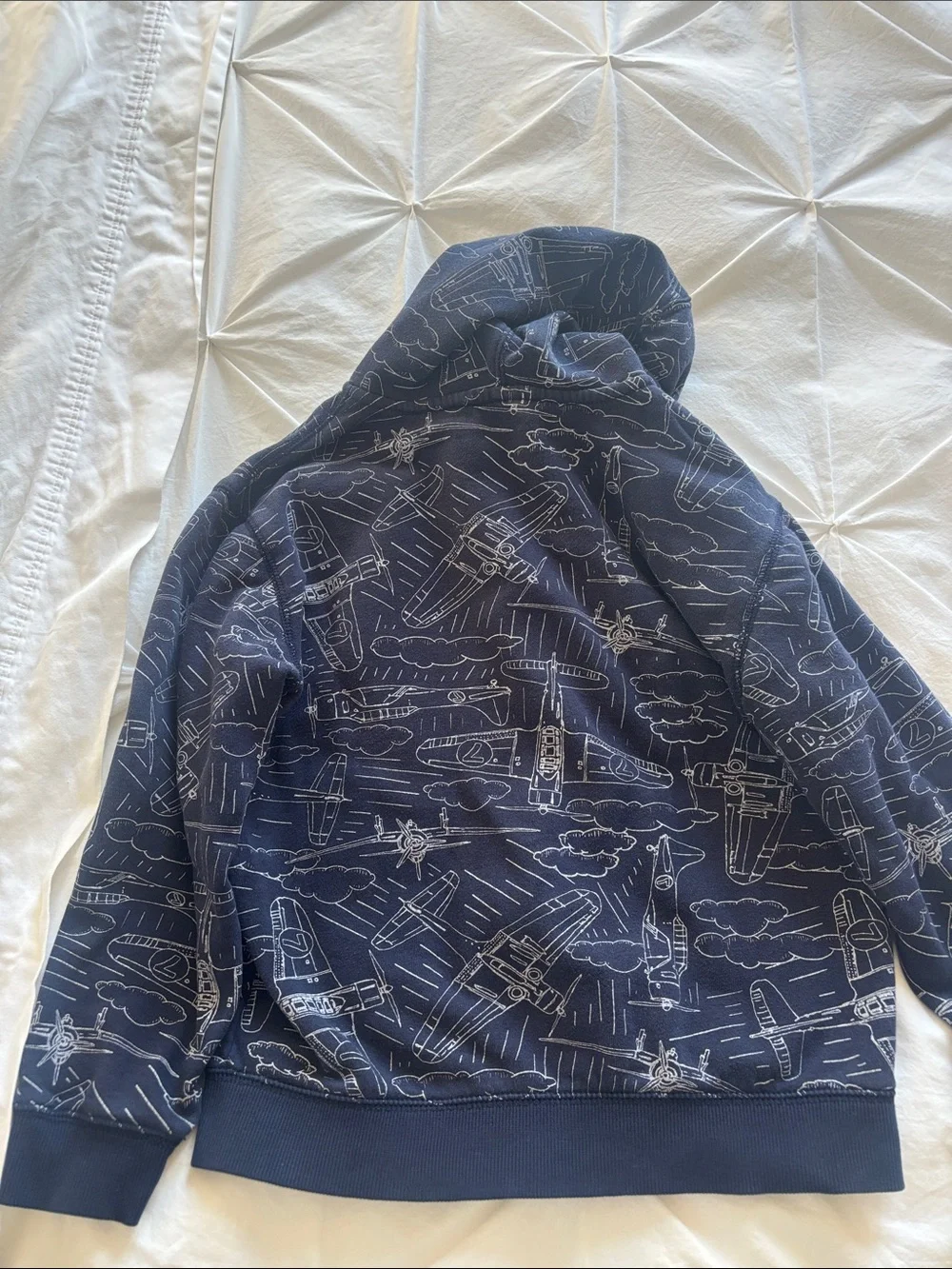 Gymboree Navy Airplane Print Zip Hoodie